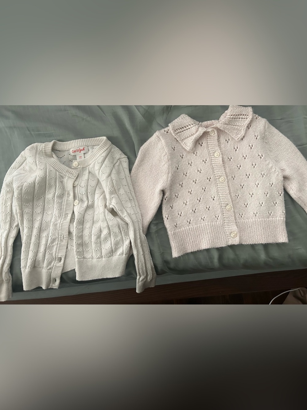 Cat & Jack White Knit Girls' Cardigan Set - Lot of 2